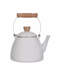 Enamel Stove Kettle Warm White