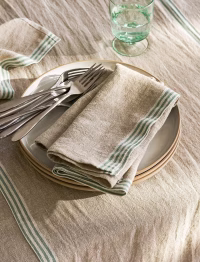 cc-1.avif Hanstone Stripe Edge Napkins Set of 4 Rosemary