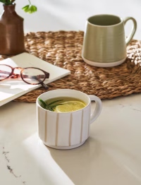 Clanfield Stripe Mugs Set of 2 White