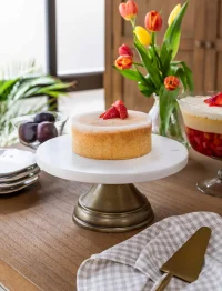 f1-2.webp Brompton Marble Cake Stand Antique Brass Finish