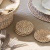 Wittering Rattan Coasters Set of 4 White