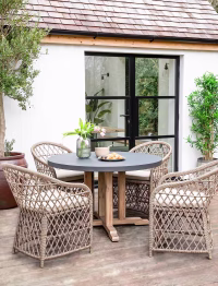 Burcot Round Dining Table Medium Slate Grey