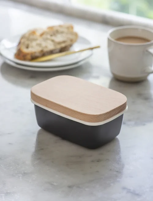 g1.webp Enamel Butter Dish Carbon