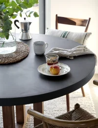Burcot Round Dining Table Medium Slate Grey