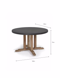 Burcot Round Dining Table Medium Slate Grey