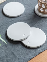 ggg6.avif Round Coasters Ceramic Set of 4 White