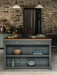 xx4.webp Walcote Kitchen Island Forest Green Wood